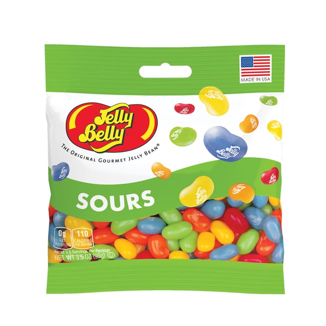 JELLY BELLY SOURS MIX 3.5 OZ PEG BAG