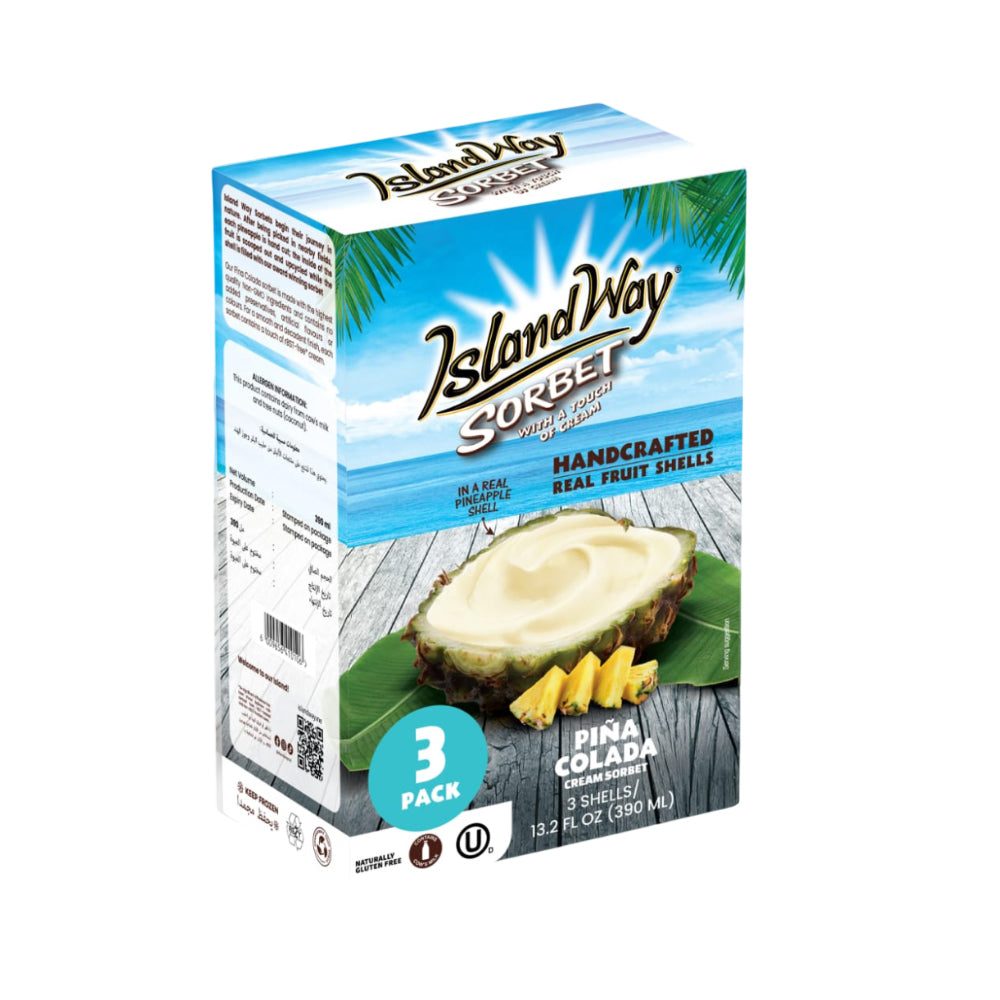 Island Way Sorbet-3Pack Pina Colada Ice Cream 390 ml
