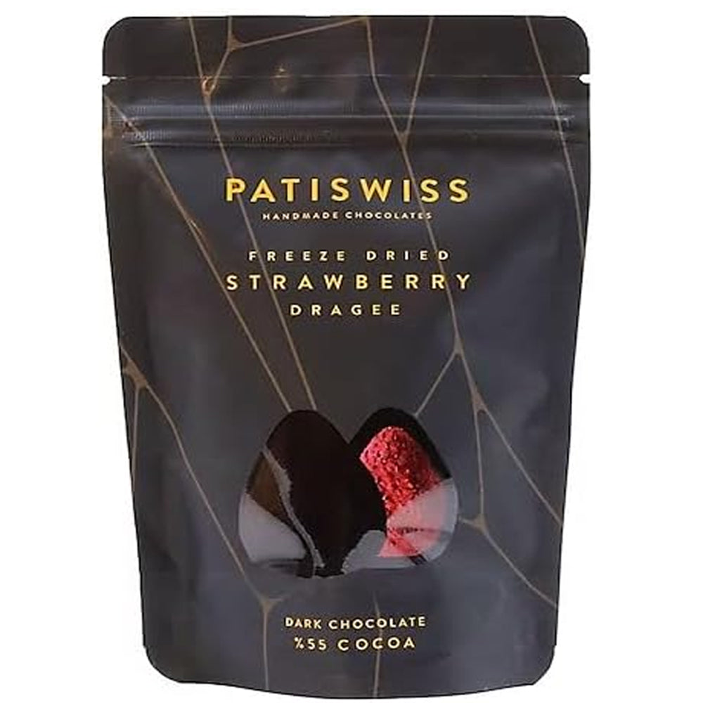 Patiswiss Freeze Dried Strawberry Dark Chocolate Dragee